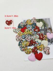 60pcs Multi-Design Heart Shaped Embossed DIY Hair Accessories Materials