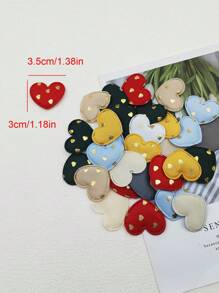 60pcs Multi-Design Heart Shaped Embossed DIY Hair Accessories Materials