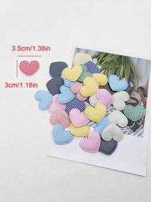 60pcs Multi-Design Heart Shaped Embossed DIY Hair Accessories Materials