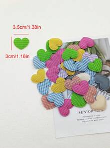60pcs Multi-Design Heart Shaped Embossed DIY Hair Accessories Materials