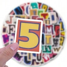 100 张复古怀旧文字字母贴纸包 | 西方贴纸，高品质剪贴簿贴纸、涂鸦贴纸、日记、笔记本电脑、保险杠、滑板、水瓶、电脑、卡通、安全帽、汽车贴纸，贴纸可以为您的生活带来很多乐趣，是送给成人的完美礼物 - 彩色 - 查看 5