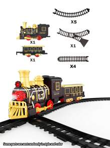 Retro Electric Train Track Set - Classic Steam Locomotive With Lights And Sounds, Train Toy, DIY Assembly Simulated Train, Perfect For Boys And Girls To Play Imaginatively, Christmas, Halloween, And Birthday Gifts - Multicolor - View 15