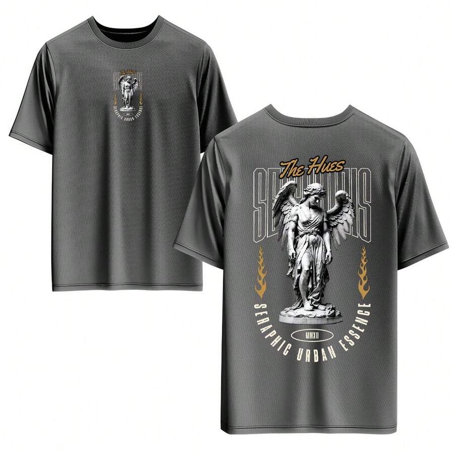 Men's T-Shirt 100% Cotton, Front And Back, Colorful Digital Print, High Resolution, Unisex, Round Neck. - Xem 1