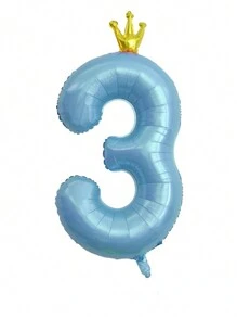1pc Letter Design Birthday Party Decorative Balloon,Christmas - Blue - View 8