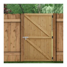 LIVINGANDHOME Living And Home Pine Wood Garden Gate With Latch - Natural - View 3