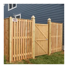 LIVINGANDHOME Living And Home Pine Wood Garden Gate With Latch - Natural - View 4