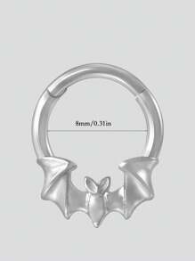 1 pieza Pendiente de cartílago, hélix, oreja tragus, nariz de acero inoxidable con diseño de araña, murciélago, serpiente, estrella