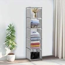6 Tier 5 Cubes Modern Book Shelves Storage Shelf Tall Narrow Bookcase Display Unit Organizer Cube Display Shelves For Living Room, Bedroom