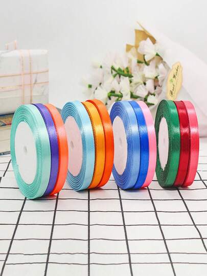 25Yards Silk Satin Ribbons For Crafts Bow Handmade Gift Wrap Party Christmas Wedding Decorative Artificial Accessories 6mm