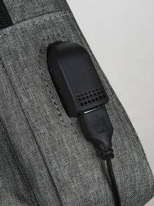 1个多功能斜挎胸包 - 尼龙多功能胸包/单肩包，带充电口和多个隔层，撞色尼龙大容量单肩包/胸包，秋季教师腰包/臀包/腰包/胸包，旅行礼物，圣诞尖叫男士包，腰包，旅行包，斜挎包，节日感恩节侧包 - 深灰色 - 查看 10