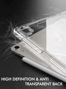 透明平板电脑保护套兼容 Ipad Pro 12.9 兼容 Ipad 7/8/9th 10.2 第 10 代 Air 4 5 10.9 Pro 11 4/5/6th 9.7 5th 6th Mini 6 保护套带三折保护套带亚克力后壳和铅笔架 - 深藍色 - 查看 3