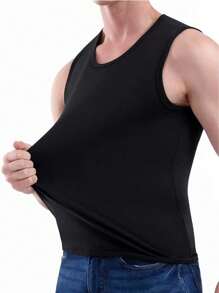 5pcs/Pack Assorted Color Lightweight Breathable Stretchy Solid Color Men's Undershirts, Comfortable For Summer, Sports, Running, Workout