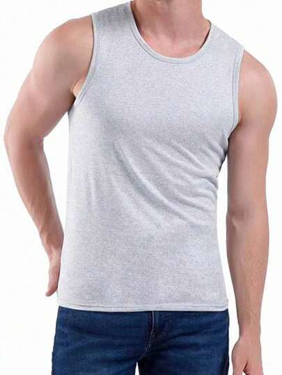 5pcs/Pack Assorted Color Lightweight Breathable Stretchy Solid Color Men's Undershirts, Comfortable For Summer, Sports, Running, Workout
