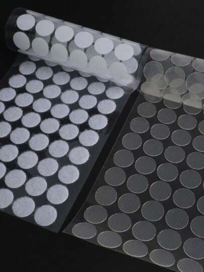 Self-Adhesive Dots, 108 Pairs /216 Pairs /504 Pairs /1008 Pairs, 10mm/0.39 Inch For Classroom Strong Self-Adhesive Dots, Nylon Hook Strap, Small Dot Sticker Tape, Transparent/White/Black