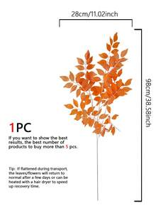 1 件 98 厘米人造喇叭花叶子，经典独特长茎假植物叶子，适用于婚礼派对/家居装饰/节日装饰 - 彩色 - 查看 2