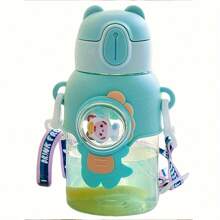 1 件 600 毫升/20.29 盎司塑料水瓶，夏季吸管杯，运动、健身、户外旅行、返校用品便携式水瓶水瓶刷 - 綠色 - 查看 13