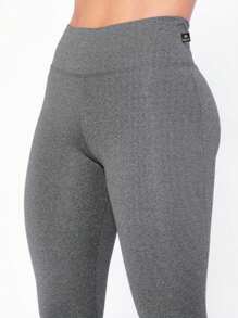 BASIC BLACK PLUSH LEGGINGS, WOMEN'S FLANNEL LEGGINGS, HIGH WAIST, IDEAL FOR PILATES, GYM, SPORTS GYMNASTICS - Xám - Xem 3