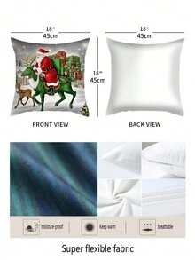 4 vỏ gối polyester nhung ngắn phong cách Giáng sinh mới, vỏ gối sofa - Nhiều màu - Xem 2