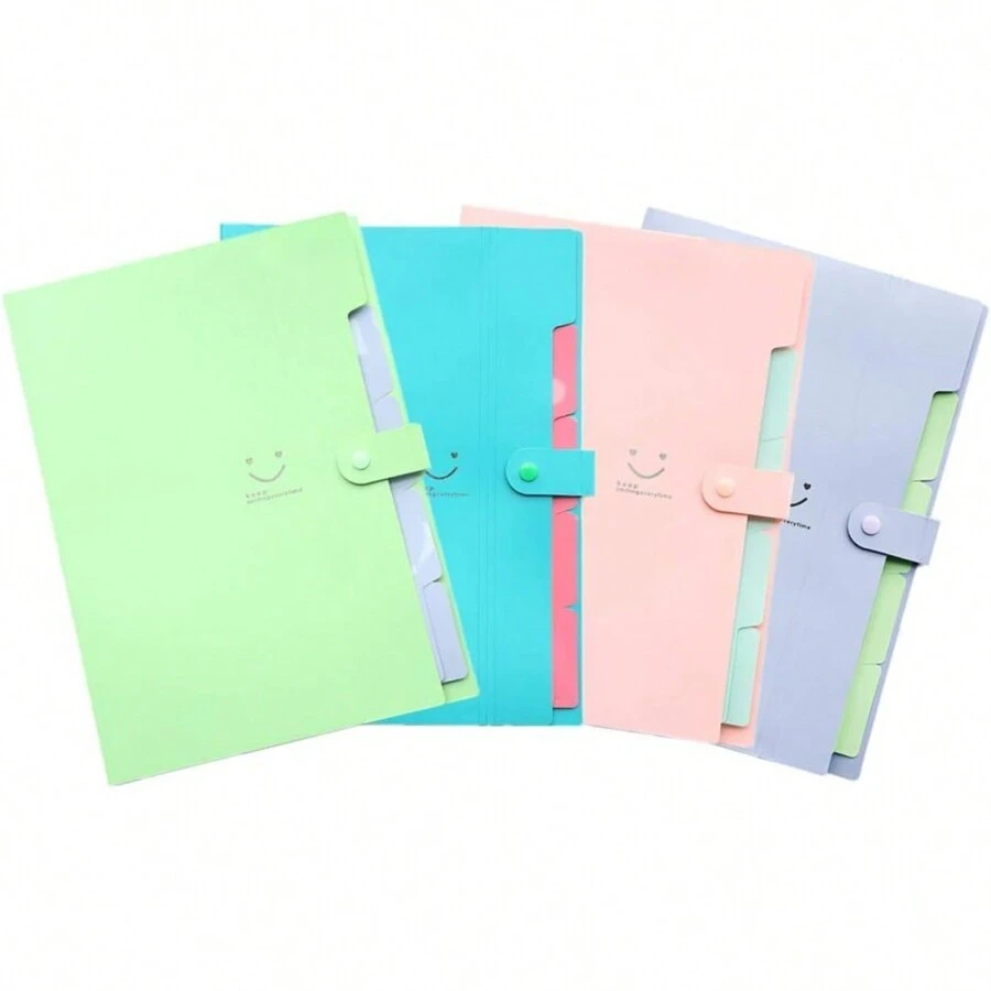 Bìa đựng hồ sơ có họa tiết nụ cười, khổ A4, phù hợp với những nơi như trường học, văn phòng. - thư mục nụ cười - Xem 1