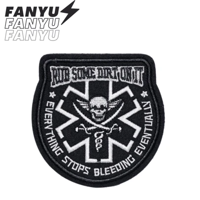 FROTA UN POCO DE SUCIEDAD EN ELLO, TODO DEJA DE SANGRAR EVENTUALMENTE Parche bordado con para el uniforme de moral del verano, escuela