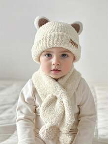 婴儿帽子冬季男童女童宝宝毛线帽针织保暖护耳秋冬儿童毛线帽。 - A - 查看 2