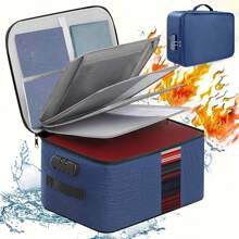 1 个带密码锁的文件袋，带防水拉链的 3 层文件收纳盒，安全便携式旅行收纳袋，用于存放文件、笔记本电脑、档案和证书，客厅办公室宿舍配件，家庭整理和收纳用品，返校，返校，学校用品 - 彩色 - 查看 17