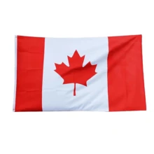 Bandera nacional de Canadá 3x5, resistente a los rayos UV y a la intemperie, perfecta para eventos al aire libre, festivales y celebraciones - Blanco - Ver 3
