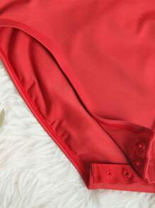 DonsGirl 1 件装年轻女孩芭蕾舞紧身衣带裙（开裆带扣设计） - 紅色 - 查看 8