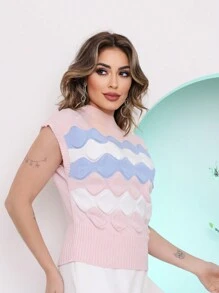 Women's Vest Blouse With Japanese Modal Sleeves - 淺粉色 - 查看 3