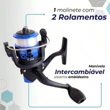 Kit Pesca Vara + Molinete Ultra Light + Maleta + Acessórios como isca camarão, boias, chumbadas, anzol, sino, canivete, ração e linha