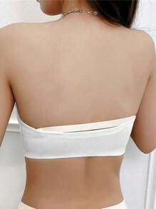 Women Seashell Pattern Wireless Push-Up Front-Closure Bra, Backless & Strapless Wedding Bra (For Small Bust),