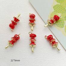 5/Pcs Random Mixed Color Alloy 3D Fruit Pendant DIY For Earrings, Bracelets, Keychains, Bag Charms, Pendant Accessories - Multicolor - View 50