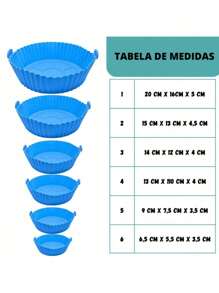 Kit Of 6 Airfryer Molds In Various Sizes, Non-Stick Silicone, Microwave-Safe, Washable With Handle - Đỏ - Xem 4