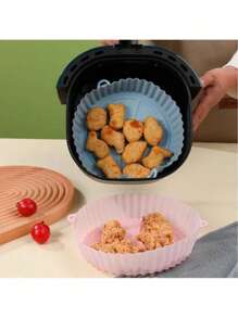 Kit Of 6 Airfryer Molds In Various Sizes, Non-Stick Silicone, Microwave-Safe, Washable With Handle - Đỏ - Xem 3