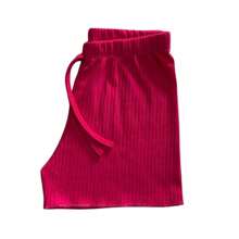Summer Ribbed Set With FruFru For Girls - Rose Red - View 3