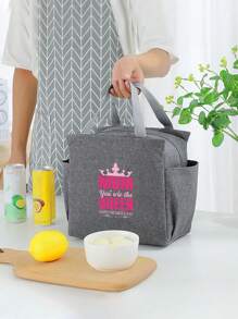 Handheld Insulation Bag Hot Selling Cartoon Letter Thick Insulation Lunch Bag Insulation Bento Bag Double-Sided Pockets Mother's Day Teacher's Day Gift Multiple Patterns Portable Large Capacity Meal Bag