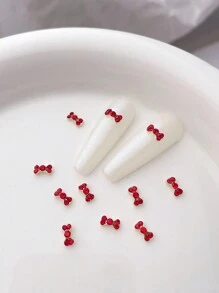 迷你粉色钻石蝴蝶结美甲钻 10 件 3D 合金美甲装饰 DIY 美甲饰品 美甲宝石 美甲用品 美甲 - 彩色 - 查看 5