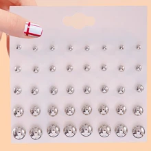 20 Pairs New Arrival Mini Pearl CCB Stud Earring Set, Lightweight & Luxurious, European & American Style