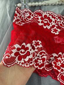 1 件女士性感红色蕾丝开裆内衣，情趣透视内裤，诱人私密内衣，适合情人节、夜店、圣诞节、外出 - 紅色 - 查看 5