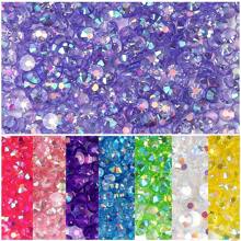 1000/500 bucăți 2mm/3mm/4mm/5mm Cristal de jeleu transparent cu spate plat, strasuri de bricolaj, strasuri de rășină în formă rotundă pentru meșteșuguri, pantofi, decor artistic, recipiente pentru machiaj, strălucire în întuneric