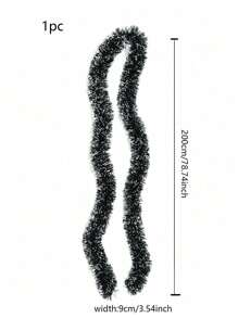 2 قطعة من شريط التنورة الفضي الأصطناعي الخاص بعيد الميلاد، إكليل معدني معلّق، ديكور عتبة المدفأة والسلالم والموسم، مستلزمات ديكور الأعياد