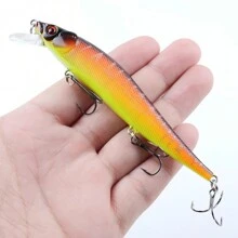 1 件 3 钩仿生诱饵塑料模型诱饵，远距离投掷小鱼鲈鱼蛇头鱼诱饵，海水钓鱼仿生诱饵，钓鱼装备，钓鱼配件 - 彩色 - 查看 10