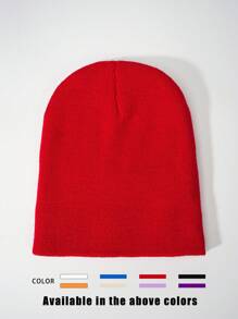 1 件男女通用 Y2K 风格纯黑色短款无檐针织帽，户外冬季保暖休闲百搭帽子，适合通勤秋季装 - 純色針織帽 - 查看 4