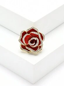 1 件时尚珐琅仿珍珠山茶花胸针，适合女士日常佩戴情人节、妈妈、母亲、母亲节、礼物