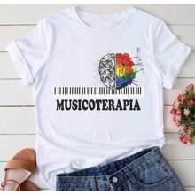 Music Therapy Shirt T-Shirt Blouse SB260 - 白色 - 查看 1