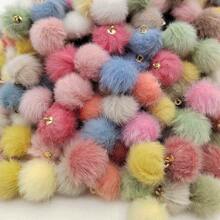 10Pcs 1.5cm Imitation Mink Hair FurPompones Balls 15mm DIY Pom Pom Craft Supplies Earrings Pendant Embellishments Hair Accessories Pompoms Material - Multicolor - View 5