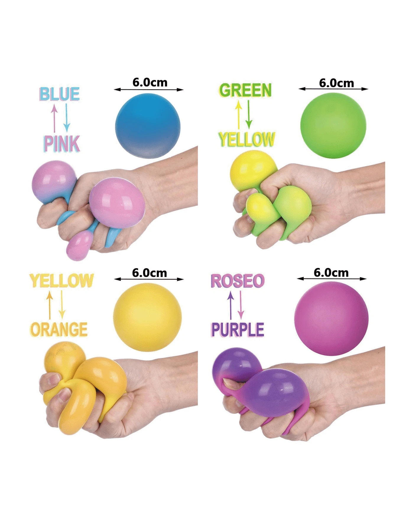 变色粉末减压球，缓慢上升的柔软玩具，用于缓解焦虑和压力（深蓝色） - 彩色 - 查看 1