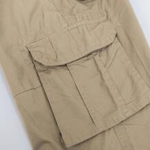 Men's Cargo Shorts Outdoor Multi Pockets Cotton Solid Relaxed Fit Shorts - Khaki - View 5