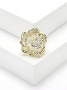 1 件时尚珐琅仿珍珠山茶花胸针，适合女士日常佩戴情人节、妈妈、母亲、母亲节、礼物