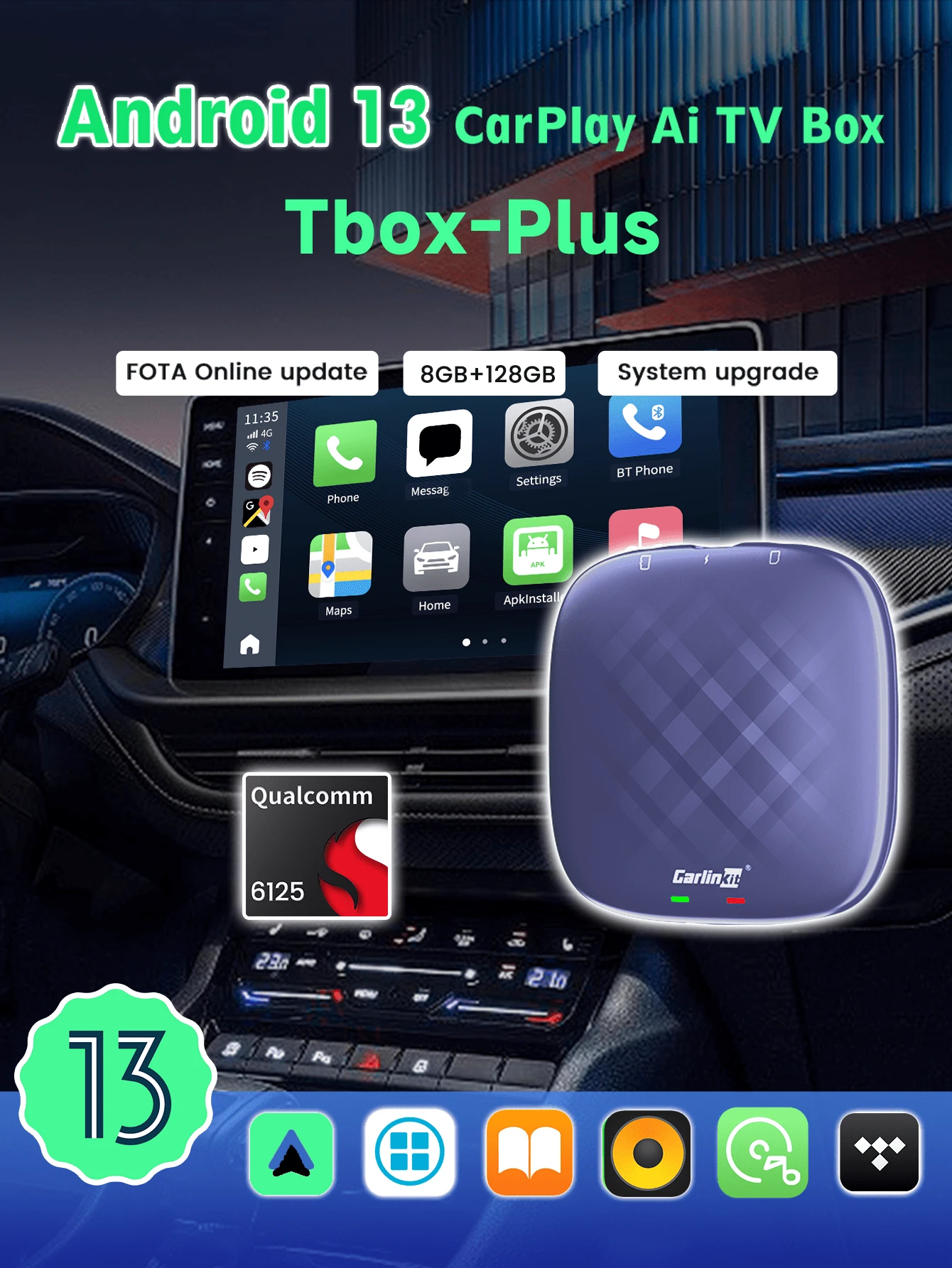 CarlinKit Tbox Plus Streaming AI Box (EU Version, Suitable For Eurasian ...
